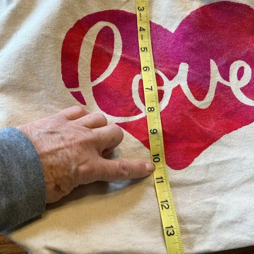 Tote Bag LOVE with red heart, 17